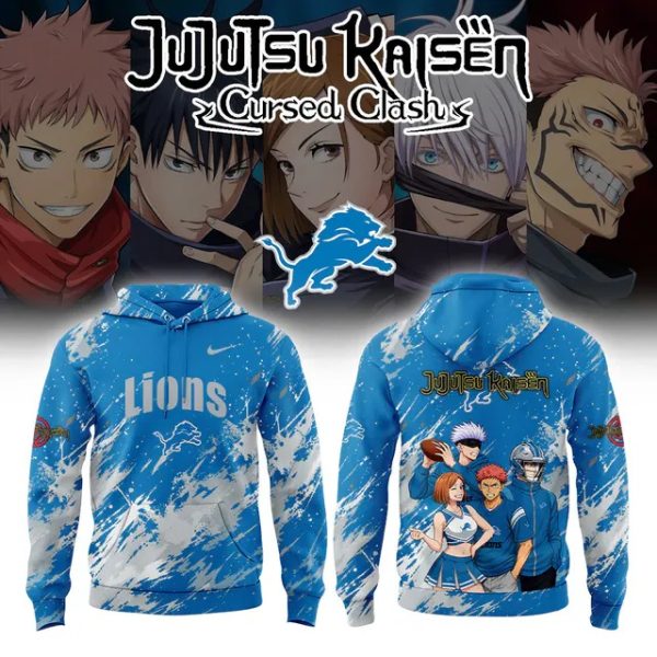 Detroit Lions x Jujutsu Kaisen Cursed Clash Honolulu Blue 2026 Hoodie