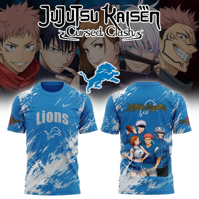 Detroit Lions x Jujutsu Kaisen Cursed Clash Honolulu Blue 2026 Hoodie Detroit Lions x Jujutsu Kaisen Cursed Clash Honolulu Blue 2026 Hoodie