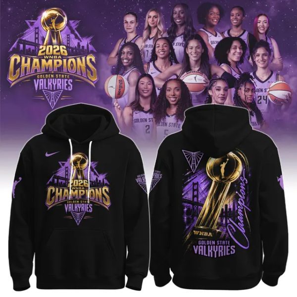 Golden State Valkyries WNBA Champions Skyline Trophy Black 2026 Hoodie