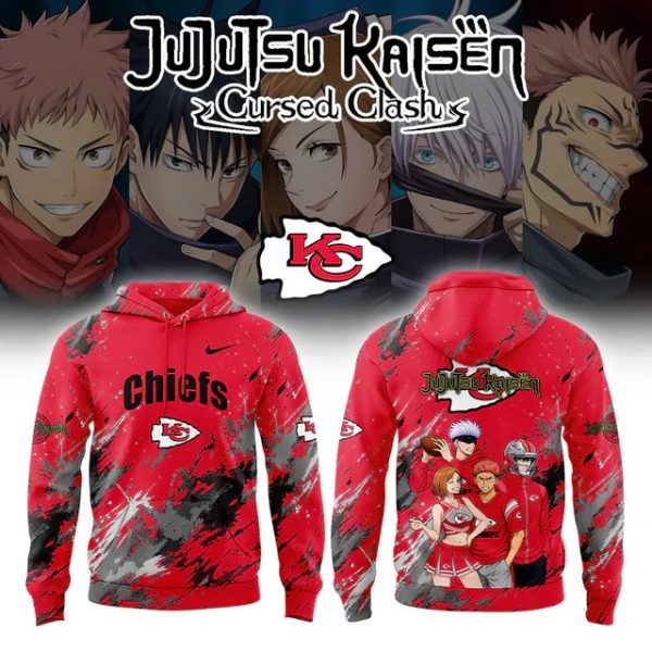 Kansas City Chiefs x Jujutsu Kaisen Cursed Clash Red 2026 Hoodie