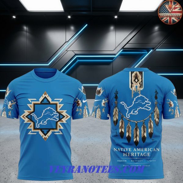 Detroit Lions Native American Heritage Month 2026 3D T-Shirt