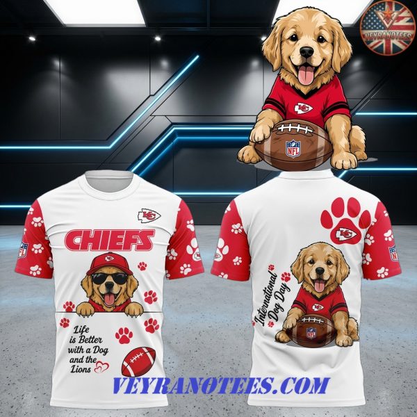 Kansas City Chiefs International Dog Day 2026 3D T-Shirt
