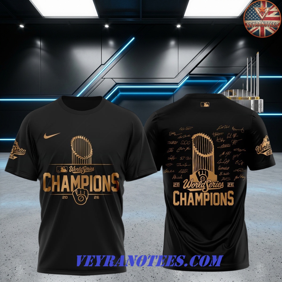 Milwaukee Brewers World Series Champions Trophy Black 2026 T-Shirt Milwaukee Brewers World Series Champions Trophy Black 2026 T-Shirt