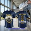 Milwaukee Brewers World Series Champions Trophy Navy Gold 2026 Baseball Jersey