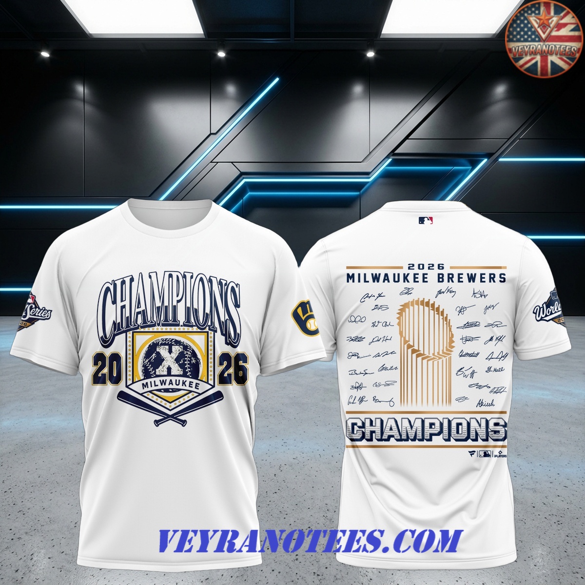 Milwaukee Brewers World Series Champions Trophy White 2026 Hoodie Milwaukee Brewers World Series Champions Trophy White 2026 Hoodie