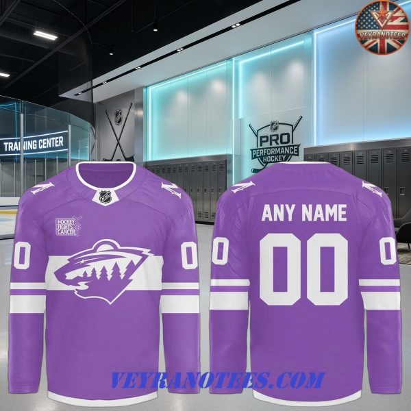 Minnesota Wild Hockey Fights Cancer Personalized Purple 2026 Hockey Jersey