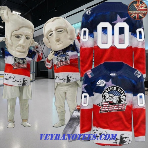 Rapid City Rush Mount Rushmore Stars And Stripes ECHL 2026 Hockey Jersey Rapid City Rush Mount Rushmore Stars And Stripes ECHL 2026 Hockey Jersey