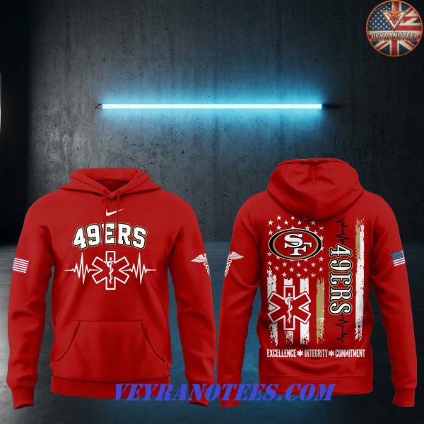 San Francisco 49ers EMS Appreciation Day Excellence Integrity Commitment 2026 Hoodie