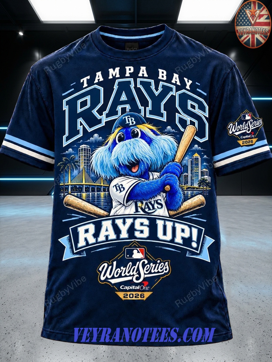 Tampa Bay Rays Raymond Mascot Rays Up World Series 2026 T-Shirt Tampa Bay Rays Raymond Mascot Rays Up World Series 2026 T-Shirt
