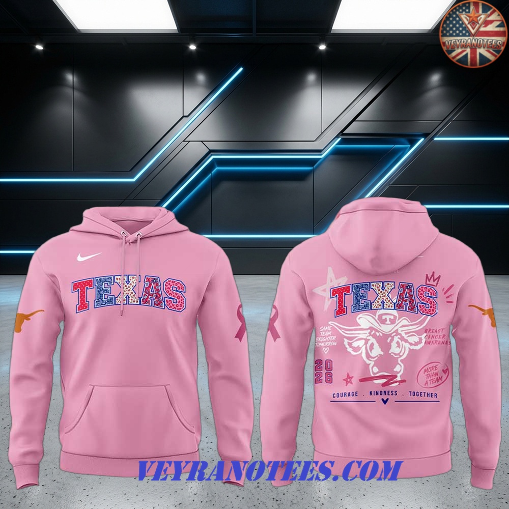 Texas Longhorns Breast Cancer Awareness 2026 3D T-Shirt Texas Longhorns Breast Cancer Awareness 2026 3D T-Shirt